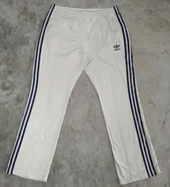 90s　アディダス　トラックパンツ　ワイド　テーパード　ジャージ　ラインパンツ