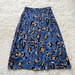 【美品】マルニ MARNI ロングスカート レオパード柄 38 ブルーのサムネイル