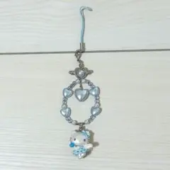 ハローキティ 夢見るエンジェル ストラップ 水色 キーホルダー