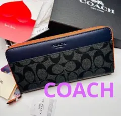 コーチ COACH メンズ レディース長財布 シグネチャー ストライプ
