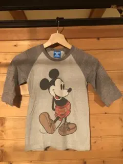 値下げしました❗️【130】ヴィンテージ　ミッキー　七分袖