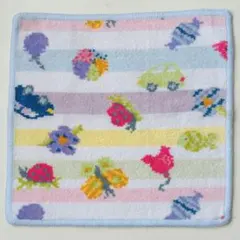 FEILER ハンカチ 約25cm フェイラー　車　花　蝶　可愛い　パステル