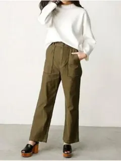 美品✨】MOUSSY ワイドストレートミリタリーパンツ ベイカーパンツ 2