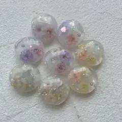 （110）押し花入りレジンパーツ8個セット