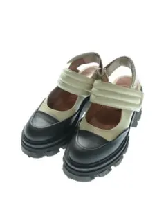 GANNI サンダル ベージュとブラックのストラップサンダル37