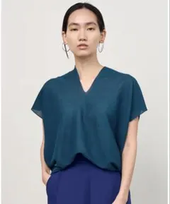 極美品 ソージュSOÉJU ロングガウン カーディガン ベルト付 ネイビー M