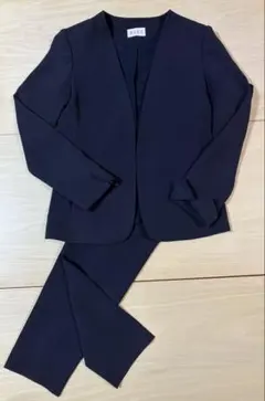 極美品✨ PLST トリアセブランド ノーカラー セットアップ 紺 S 2023