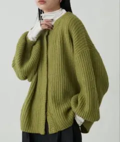 Aunt Marie's ミックスボリュームニットカーディガン　ニット