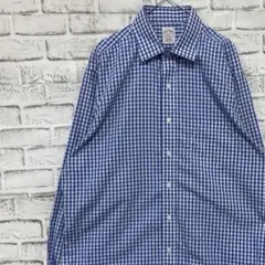 ブルックスブラザーズ長袖シャツ！ブルーギンガムチェックL 0420