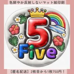 ぷっくりうちわ文字 5 ファイブ ファンサ ハワイ 白 カンペ 応援ボード 名前