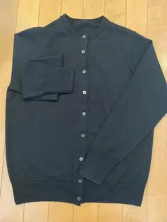 ユニクロ　2025 L ブラック　メリノクルーネックカーディガン