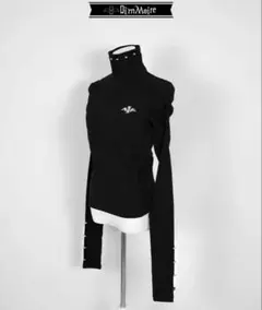 DimMoire くしゅくしゅニットトップス Black