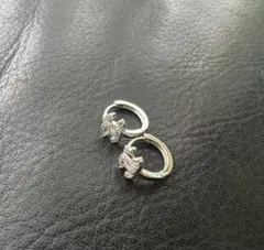 CCロゴ　クリスタルフープピアス