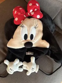 ミニーマウス ファーキャップ 手袋付き
