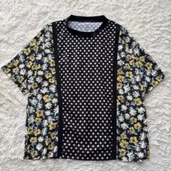 美品】イアパピヨネ スミスタイル 花柄切り替え プルオーバー 花x 