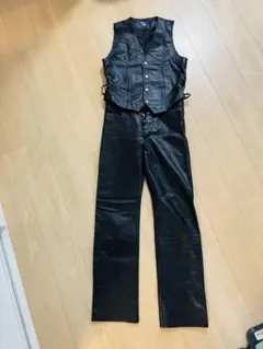 ハーレーダビットソン レザー ベストとパンツのセット ブラック