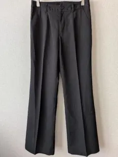ヤギ ストレートパンツ ピンストライプ 【9】黒 灰色 ポリエステル オフィス