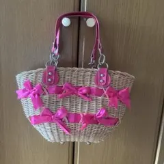TOCCA かごバッグ リボン ピンク - メルカリ