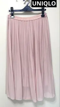 UNIQLO/ピンク シフォン ロングプリーツスカートL✳︎セール中超お買い得品！