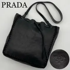 希少】PRADA プラダ フラワーモチーフ レザートートバッグ 黒 - メルカリ