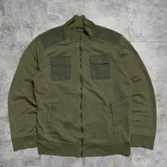 サ*シ様 APT.9 ジップスウェット カーキ ミリタリー風 ダブルポケット