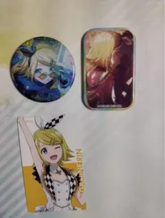 鏡音リン　プロセカ　カード　缶バッジ