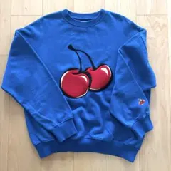 韓国　Kirsh チェリー刺繍 スウェット トレーナー　　ブルー　極美品のサムネイル