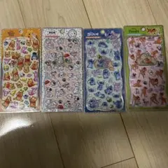 プチドロップステッカー　バンビ　プーさん　101匹わんちゃん　スティッチ