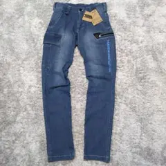 新品　寅壱　カーゴパンツ　インディゴデニム　立体裁断　作業ズボン　ストレッチ　M