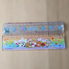 平成レトロ 定規 消しゴム セット バルーンピンク ぷよハムとちびハム