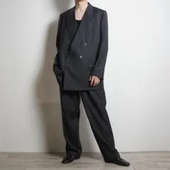 dunhill カバー付き ストライプ柄ダブルセットスーツ グレー/TW367