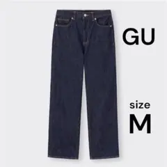GU ハイウエストストレートジーンズ　Mサイズ　ダークブルー