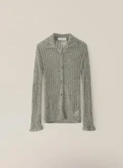 完売品 OHOTORO water ribbed cardigan gray - メルカリ