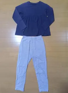 UNIQLO ユニクロ GIRLS ウルトラストレッチセット ボーダー・長袖