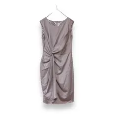 パーティードレス　ワンピース　ドレープデザイン　ノースリーブ　結婚式　光沢感