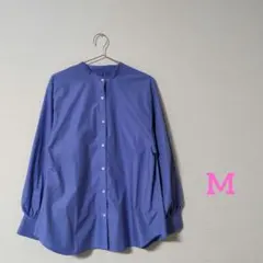 レディース　トップス　長袖　シャツ　オーバーサイズ　春服　水色　M