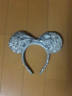 シルバー ミッキー耳カチューシャ