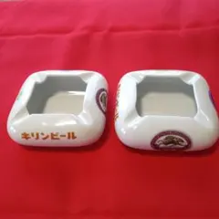 昭和レトロ キリンビール 陶器製灰皿 2個セットのサムネイル