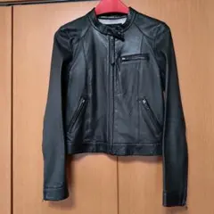 UNTITLED　ラムレザージャケット　ブラック