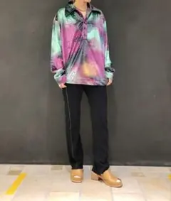 新品　77circa uneven dye ベロア　ポロシャツ