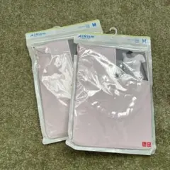 ユニクロ　エアリズム　UネックT 半袖　Mサイズ　２枚セット　パープル