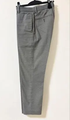 【美品•翌日発送】UNIQLO グレー チェック柄 スラックス メンズ Mサイズ