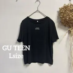 【GU】 L♪ ティーン 半袖 カットソー カジュアル ブラック