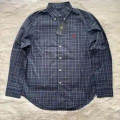 ラルフローレン✨未使用タグ付き　コットンチェックシャツ　M ブルー系