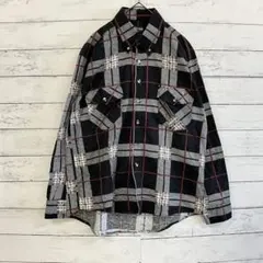 チェック ネルシャツ ブラック メンズ M相当 長袖 秋冬 ヴィンテージ