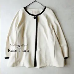 ローズティアラ サスティナブル素材 バイカラージャケット 大きいサイズ 42