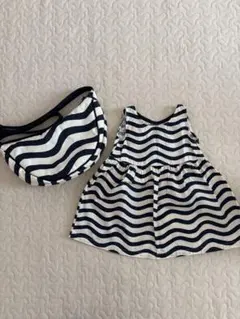 UNIQLO×マリメッコ ボーダーワンピース ラウンドミニショルダー