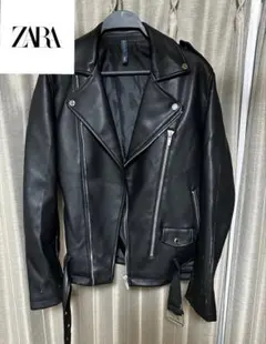 ブラック ダブルライダースジャケット　ZARA