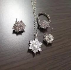 シルバー925 フラワーモチーフ ジュエリーセット