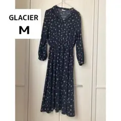 【美品☆早い者勝ち】ハニーズ　花柄ロングワンピース Mサイズ　ネイビー